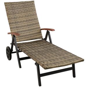 Tectake 403747 sun lounger with armrests auckland - nature