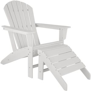 Tectake 403805 garden chair janis with footstool joplin - white