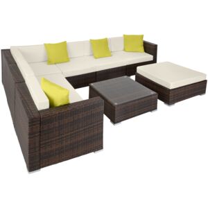 Tectake 403837 rattan garden furniture lounge marbella - mixed brown