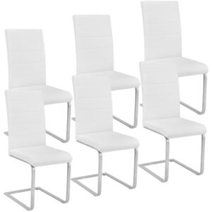 Tectake 403896 6 dining chairs rocking chairs - white