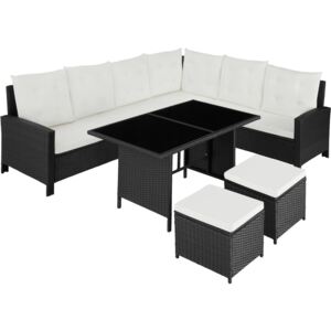 Tectake 403877 barletta rattan garden furniture set, variant 2 - black
