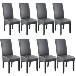 Tectake 403992 8 dining chairs with ergonomic seat shape - grey