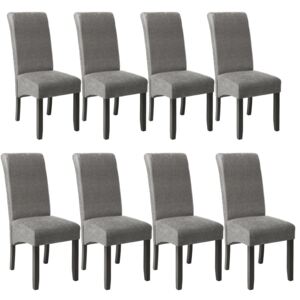 Tectake 403993 8 dining chairs with ergonomic seat shape - gray marbled