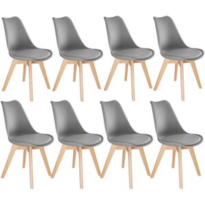 Tectake 403987 8 friederike dining chairs - grey