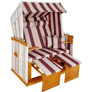 Tectake 403908 beach chair with cushion, variant 2 - red/white