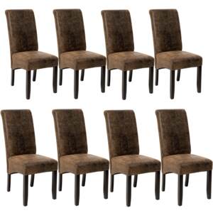Tectake 403991 8 dining chairs with ergonomic seat shape - antique brown