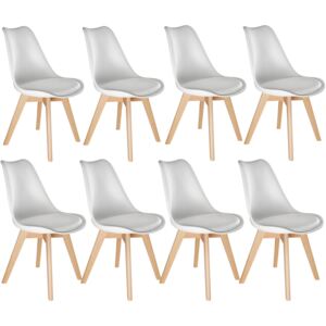 Tectake 403985 8 friederike dining chairs - white