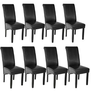 Tectake 403988 8 dining chairs with ergonomic seat shape - black