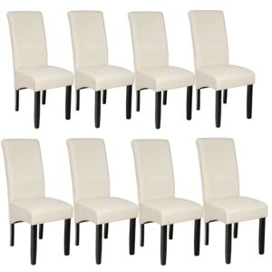 Tectake 403990 8 dining chairs with ergonomic seat shape - cream