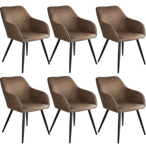Tectake 404068 6 marilyn fabric chairs - brown/black