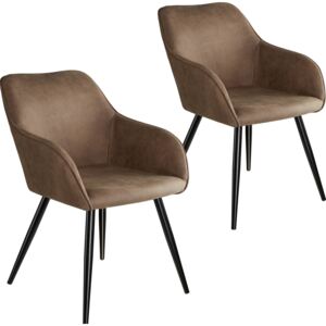 Tectake 404066 2 marilyn fabric chairs - brown/black