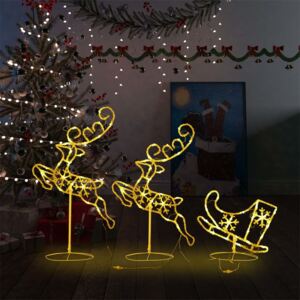 Acrylic Lighted Christmas Reindeer Sleigh
