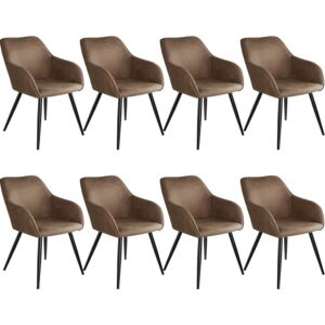 Tectake 404069 8 marilyn fabric chairs - brown/black