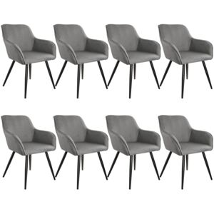 Tectake 404093 8x accent chair marylin - light grey/black