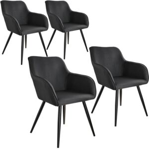 Tectake 404083 4x accent chair marylin - black