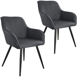 Tectake 404086 2x accent chair marylin - dark grey/black