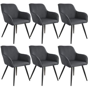 Tectake 404088 6x accent chair marylin - dark grey/black
