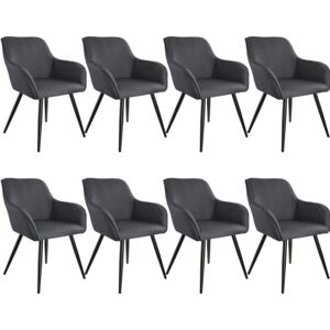Tectake 404089 8x accent chair marylin - dark grey/black