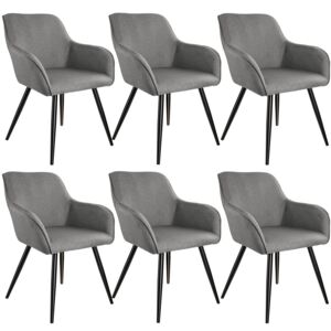 Tectake 404092 6x accent chair marylin - light grey/black