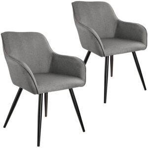 Tectake 404090 2x accent chair marylin - light grey/black