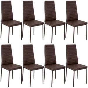 Tectake 404119 8 dining chairs synthetic leather - brown