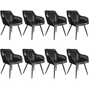 Tectake 404109 8 marilyn faux leather chairs - black