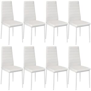 Tectake 404120 8 dining chairs synthetic leather - white