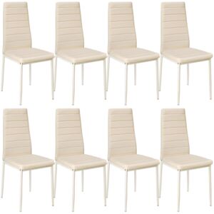 Tectake 404122 8 dining chairs synthetic leather - beige
