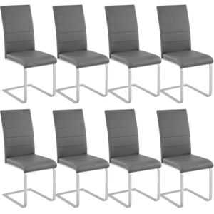 Tectake 404129 8 dining chairs rocking chairs - grey