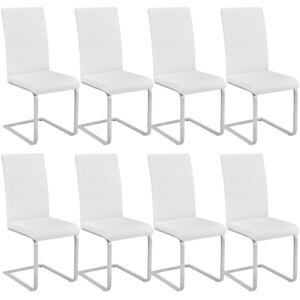 Tectake 404128 8 dining chairs rocking chairs - white