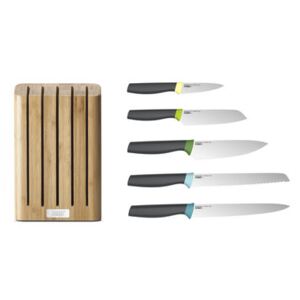 Elevate Kitchen knife - / Set of 5 knives + bamboo stand by Joseph Joseph Natural wood