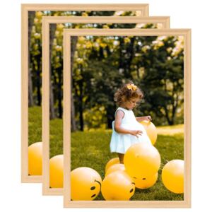 Photo Frames Collage 3 pcs for Wall or Table Light Oak 50x70 cm
