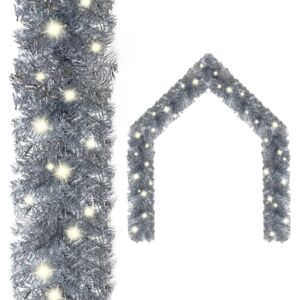 VidaXL Christmas Garland with LED Lights 5 m Silver