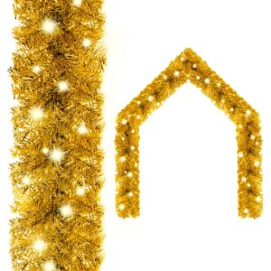 VidaXL Christmas Garland with LED Lights 5 m Gold