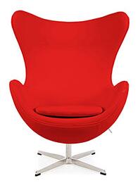 Retro Real Leather Arne Jacobsen Style Egg Chair Red