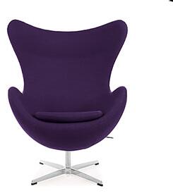 Arne Jacobsen Style Modern Cashmere Egg Chair Purple