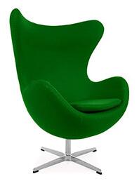 Arne Jacobsen Style Modern Cashmere Egg Chair Green