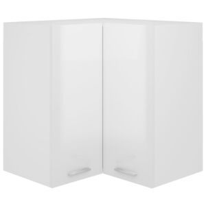 VidaXL Hanging Corner Cabinet High Gloss White 57x57x60 cm Chipboard