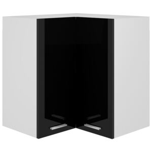 VidaXL Hanging Corner Cabinet High Gloss Black 57x57x60 cm Chipboard