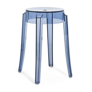 Charles Ghost Stackable stool - / H 46 cm - Polycarbonate by Kartell Blue