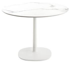 Multiplo indoor/outdoor - Round table - / Marble effect - Ø 78 cm by Kartell White