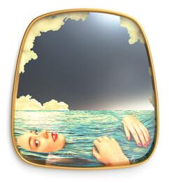 Toiletpaper Mirror - / Sea Girl - 54 x 59 cm by Seletti Multicoloured