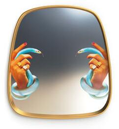 Toiletpaper Mirror - / Hands & snakes - 54 x 59 cm by Seletti Multicoloured