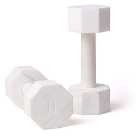 Lvdis - Haltères Small Sculpture - / Set of 2 - Marble / H 22 cm by Seletti White
