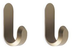 Curve Mini Hook - / Metal - Set of 2 - H 5.8 cm by Normann Copenhagen Gold