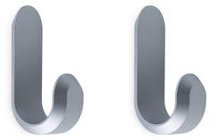Curve Mini Hook - / Metal - Set of 2 - H 5.8 cm by Normann Copenhagen Grey