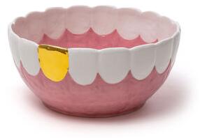Teeth Salad bowl - / Ceramic - 28.5 x H 13 cm by Seletti Pink
