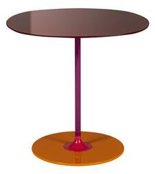 Thierry End table - / 45 x 45 x H 45 cm - Glass by Kartell Red