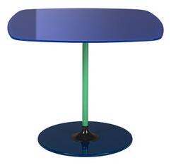 Thierry End table - / 50 x 50 x H 40 cm - Glass by Kartell Blue
