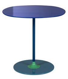 Thierry End table - / 45 x 45 x H 45 cm - Glass by Kartell Blue
